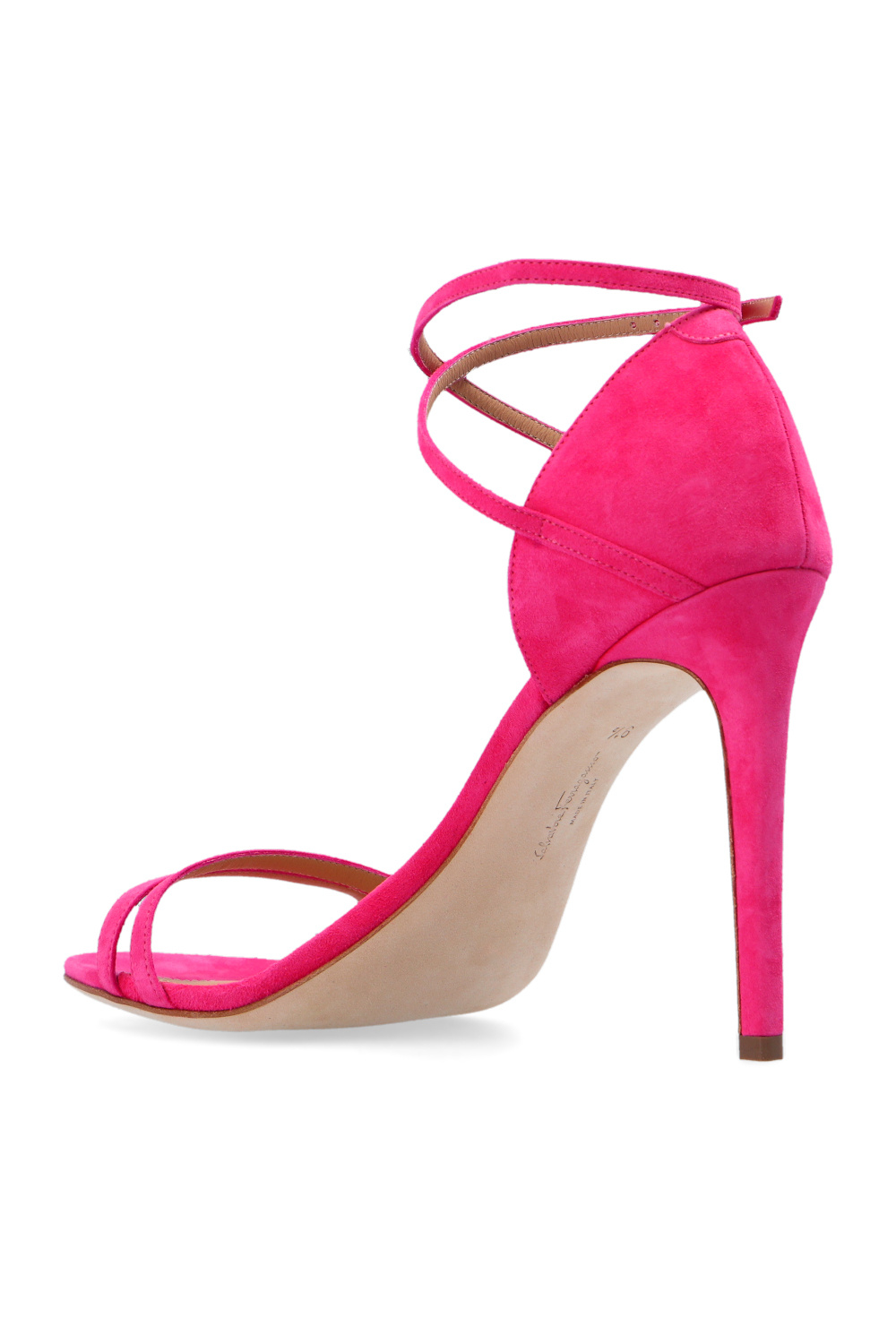 【関税&送料込】Ferragamo With Heel Pink FERRAGAMO Ines X5 mirrored-leather sandals | THE OUTNET